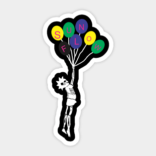 sunflow skull 1 uniqe design balloon Sticker